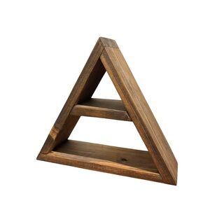 Rustic Brown Triangle Wall Shelf